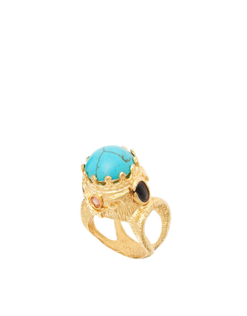 Foto Anillo adornado de Ottoman Hands Turquesa