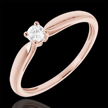 Foto Anillo de compromiso Solitario oro rosa
