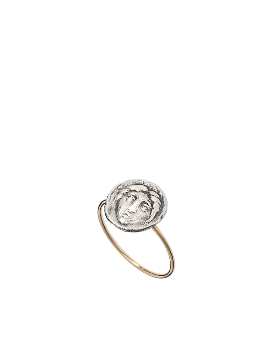 Foto Anillo de moneda con cara de Laura Lee Antiqued silver