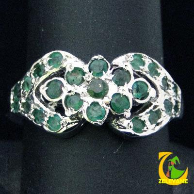 Foto Anillo De Plata 925 Con Rodio De Esmeralda Colombiana Talla13