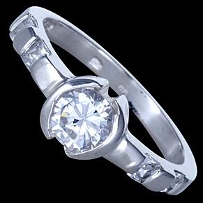 Foto Anillo de plata, CZ, con piedra Tamano: 17