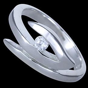 Foto Anillo de plata, CZ, forma de V Tamano: 16