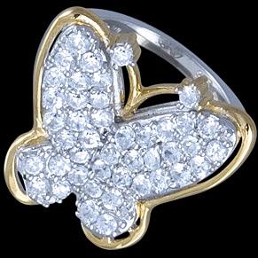 Foto Anillo de plata, CZ, mariposa Tamano: 12