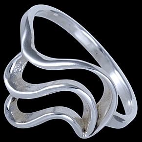 Foto Anillo de plata, triple onda Tamano: 14