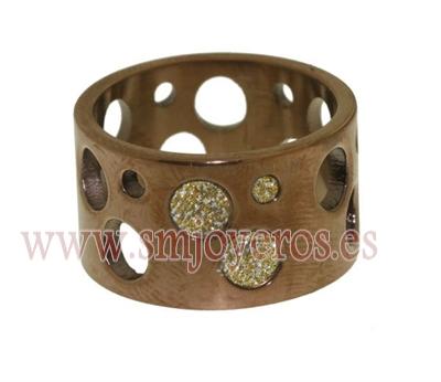 Foto Anillo Lestor de acero 316L. Glazy. Ip cafe. Talla 15 (Anil R958.SC.15