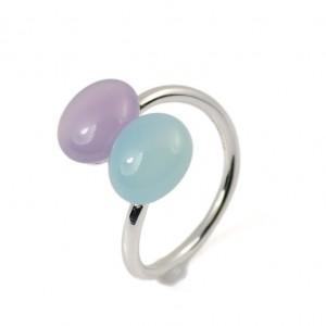 Foto Anillo oro blanco cacedonia púrpura y azul met/a625t:01