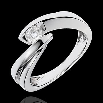 Foto Anillo Solitario oro blanco ondina