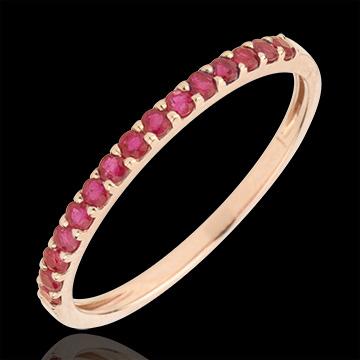 Foto Anillo una vuelta oro rosa y rubí