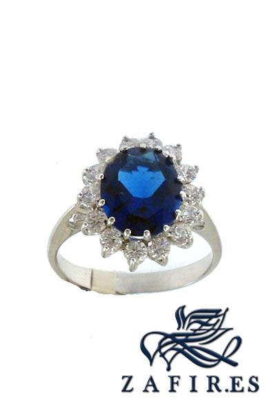 Foto anillos oro blanco - clasica zafiro m70633 - para senora