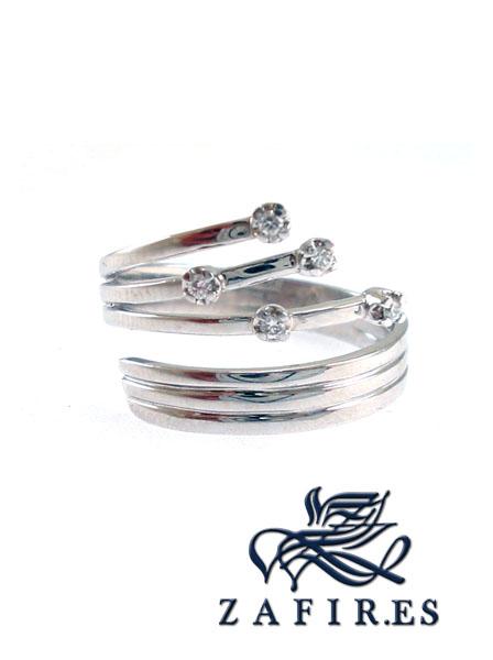 Foto anillos oro blanco - diseno brillantes d1002 - para senora