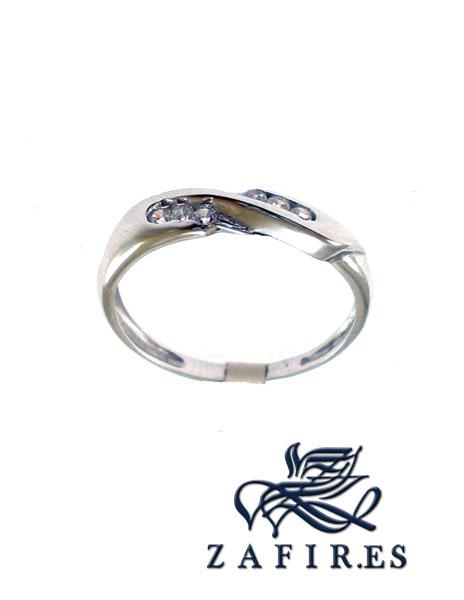 Foto anillos oro blanco - diseno circonitas m44700 - para senora