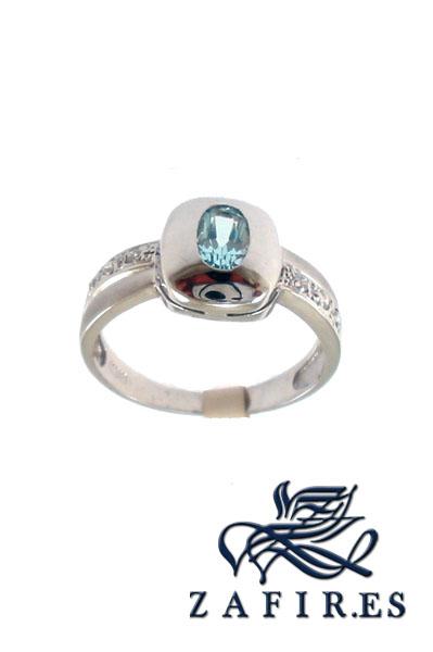 Foto anillos oro blanco - diseno topacio z1011 - para senora