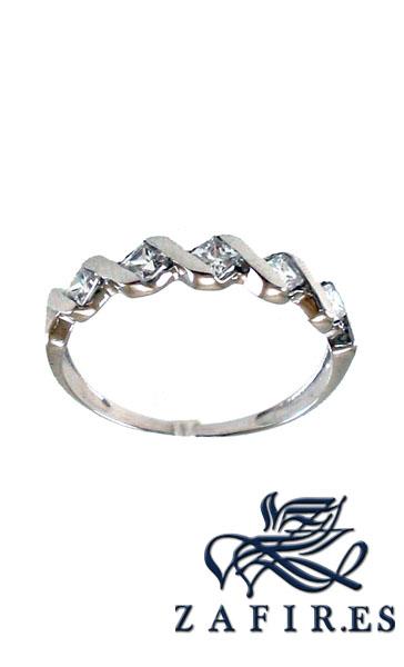 Foto anillos oro blanco - media alianza ad89-968zir - para senora