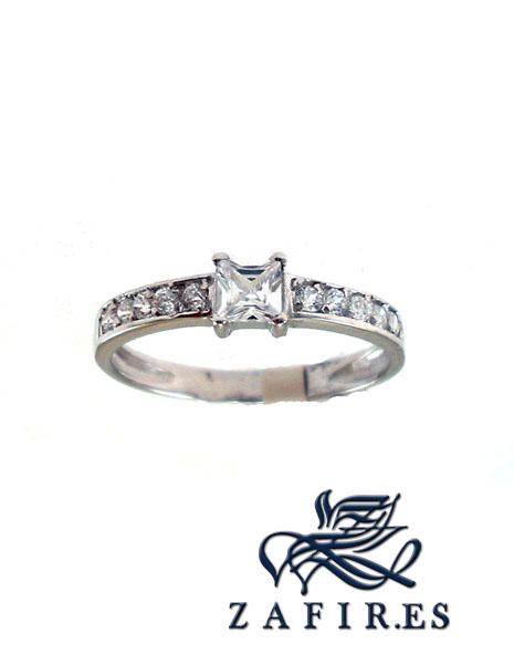 Foto anillos oro blanco - solitario circonita m44715 - para senora