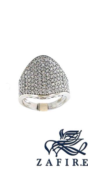 Foto anillos oro blanco - sortija diseno pave p1021 - para senora