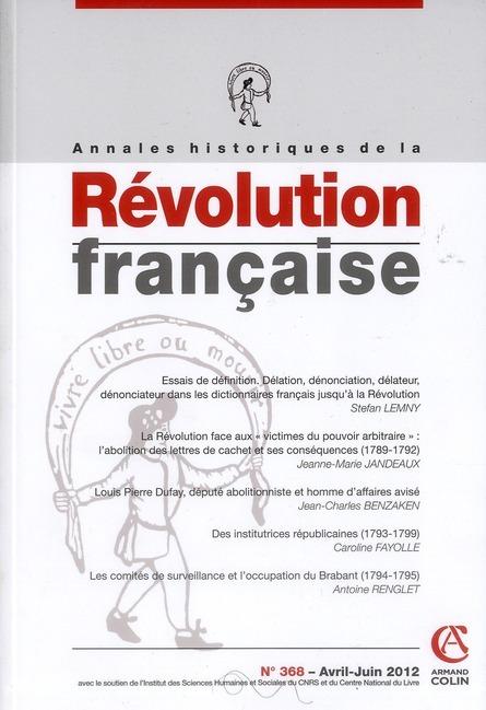 Foto Annales historiques de la revolution francaise t.368