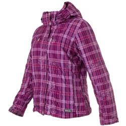 Foto anorak nieve cuadros mujer