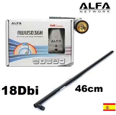 Foto Antena Wifi Alfa 1 1000mw Awus036h + Omni 18dbi Envios Desde España 24h-48h