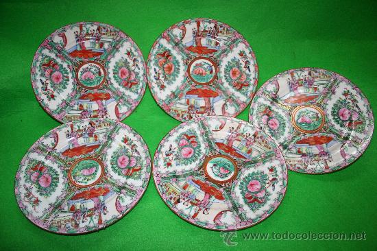 Foto antiguos platos de porcelana china fabricados en macau