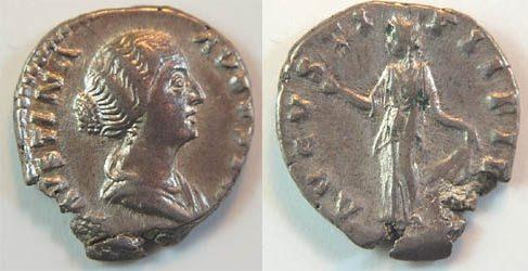 Foto Antike / Römische Kaiserzeit / Faustina Filia Denar, Silber 176