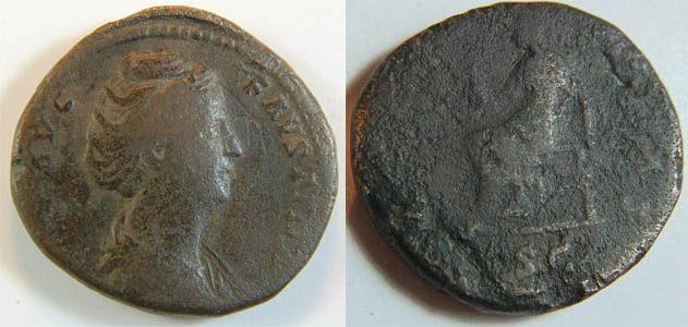 Foto Antike / Römische Kaiserzeit / Faustina I Sesterz 141