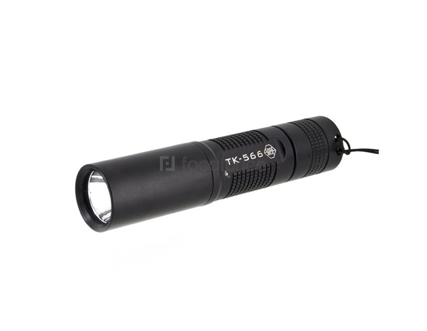 Foto Antorcha TANK007 TK566 CREE Q4 5-Mode 130LM Blanco Resistente al agua Linterna LED (Negro)