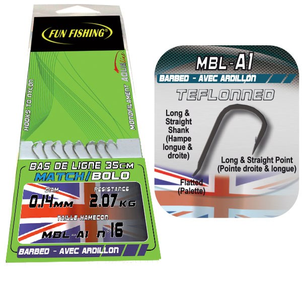 Foto anzuelo ingles montado fun fishing mbl-a1 - bolsa de 8 nº12 - 16/100
