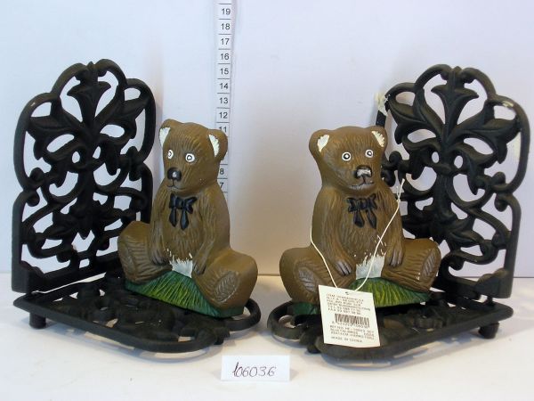 Foto Apoya Libros Pareja Osos Forja 13x15cm