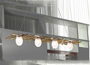 Foto Arbos Lampara Colgante de 4 luces Oro de Ultraluce colección Marchetti