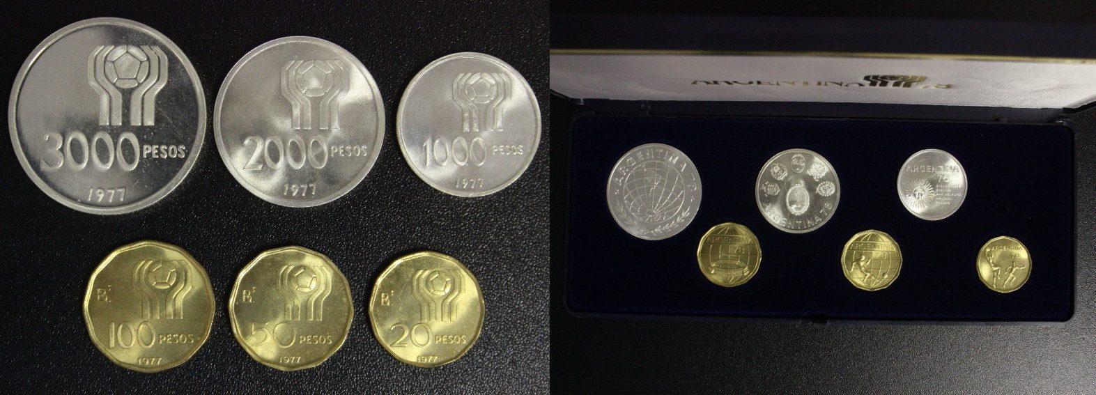 Foto Argentinien Satz 20 Pesos 3000 Pesos 1977
