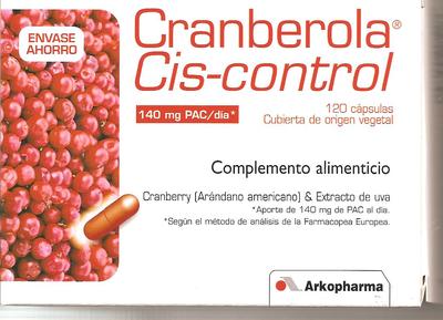 Foto Arkopharma Cranberola Cys Contol 120 Caps Cranberry 140mg Pac /day