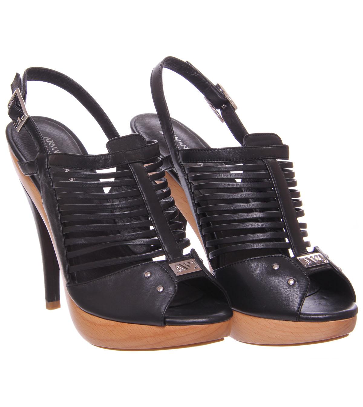 Foto Armani Jeans Black Leather High Heel Shoe