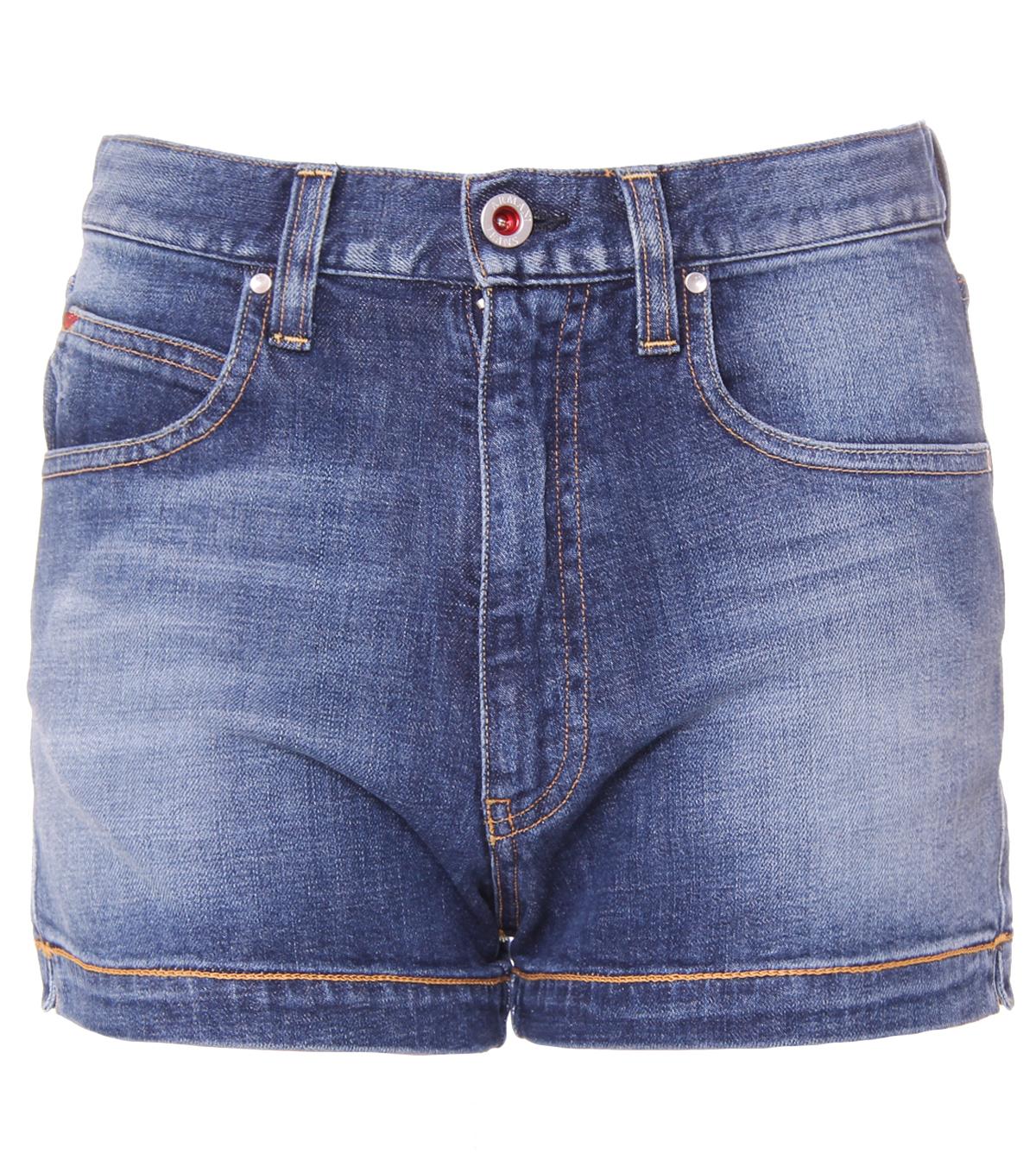 Foto Armani Jeans Mid Blue High Waist Slim Fit Denim Shorts
