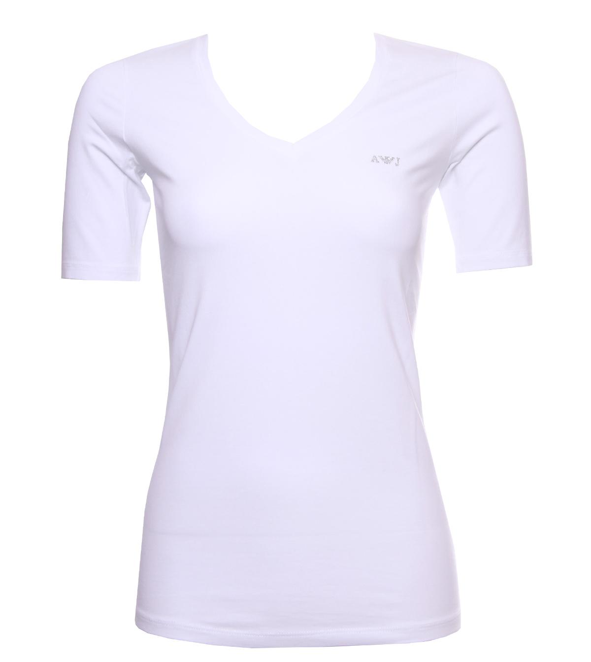 Foto Armani Jeans White Stretch Cotton/Elastane Skinny V-Neck T-Shirt