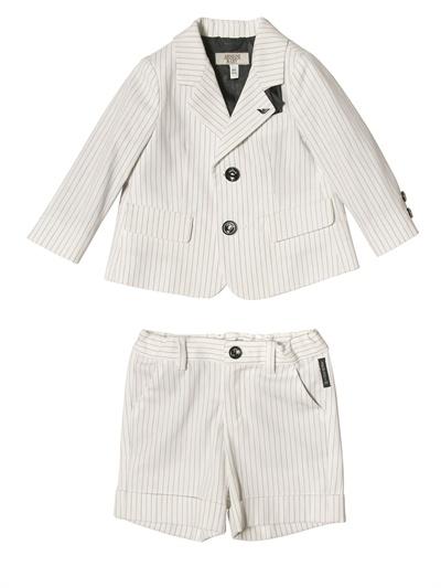 Foto armani junior blazer y bermudas de algodón satinado