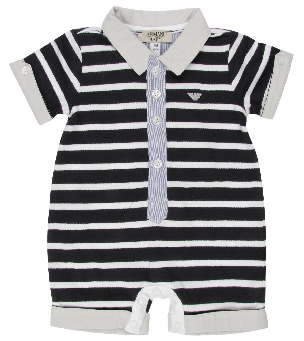 Foto Armani Junior Navy/White Stripe Coverall-6 Months