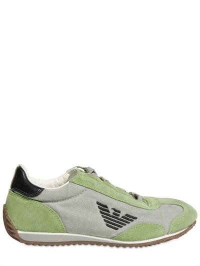 Foto armani junior tenis en algodón de lona