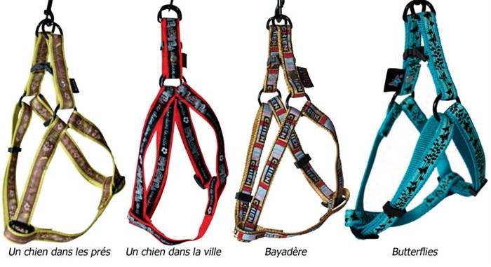 Foto arnés cinturón nylon perro martin sellier colleción impresa un perro en los prados -25-35cm