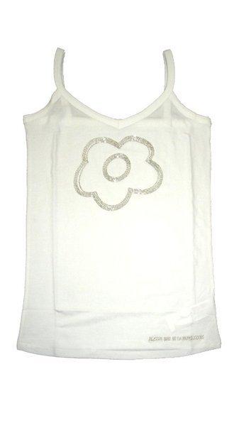 Foto ARPJ camiseta mujer tirante flor bordada color 018 blanco optico talla