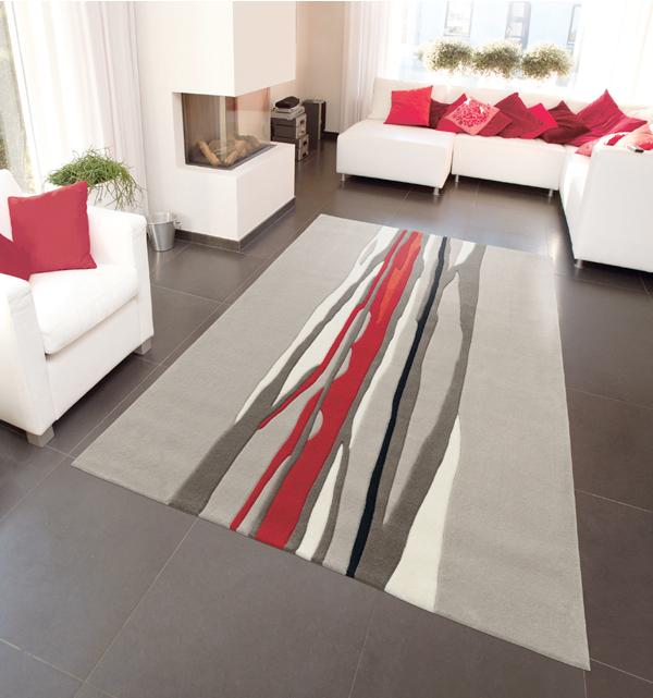 Foto Arte Espina Red Trace 3088-65 Ivory, Red And Grey Rectangle Rugs F ...