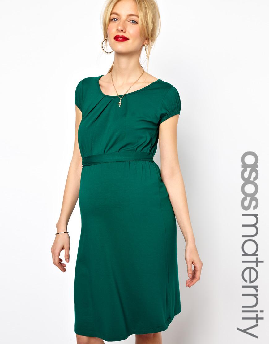Foto ASOS Maternity Exclusive Belted Dress with Scoop Neck Mosaic blue