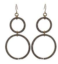 Foto Astarte enchapado en oro cristal doble aro gancho pendientes por