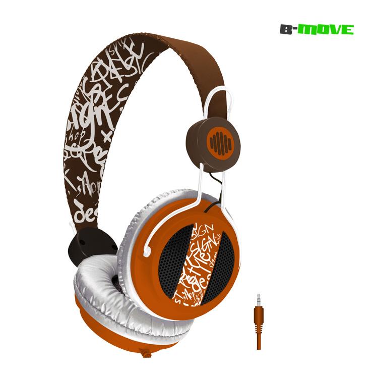 Foto Auricular b-move sound wave marrón/naranja + micro