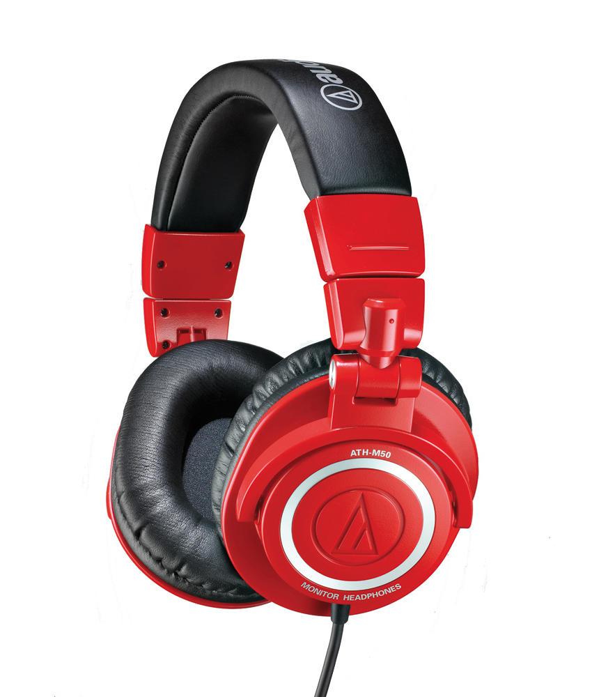 Foto auriculares profesionales de monitoraje en estudio - edición limitada audio-technica ath-m50 red