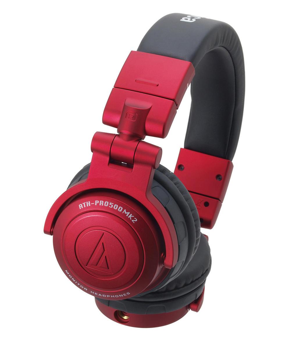 Foto auriculares profesionales de monitorización. color rojo audio-technica ath-pro500mkii red