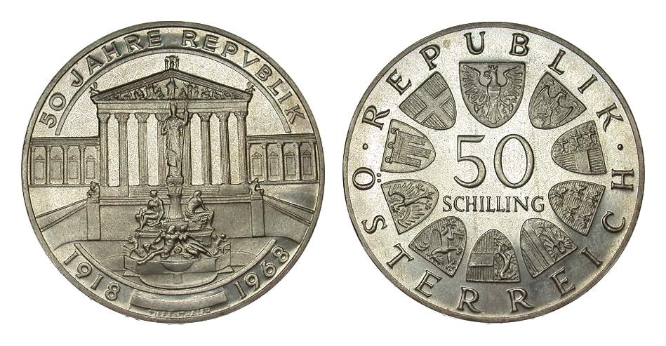 Foto Ausland / Euro / sonstiges Österreich 50 Schilling 1968