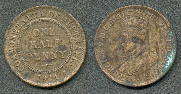 Foto Australien 1/2 Penny 1911