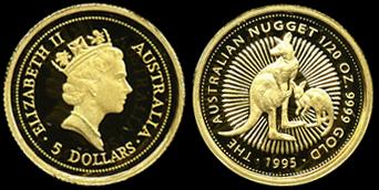Foto Australien 1/20 Nugget, 5 Dollars, 1995