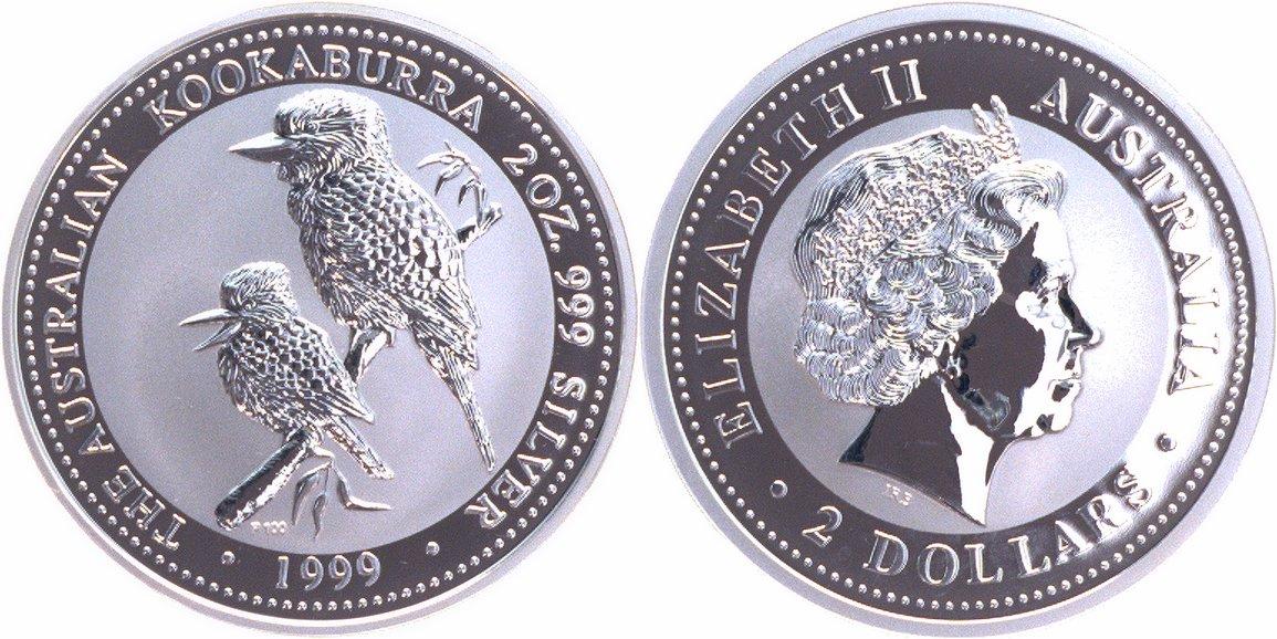 Foto Australien 2 $, 2 Silberunzen 1999