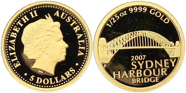 Foto Australien 5 Dollars 1 25 Gramm Gold fein 2007